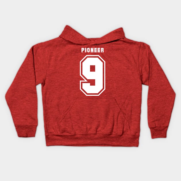 Pioneer 9 Jersey (variant) Kids Hoodie by TotallyNormal